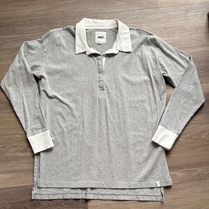 Arie XS Gray Long Sleeve Polo Shirt